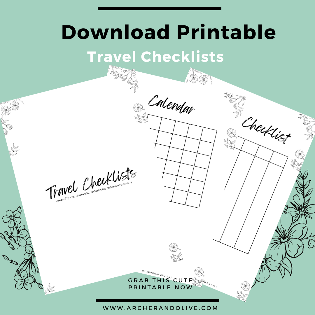 travel checklist printable