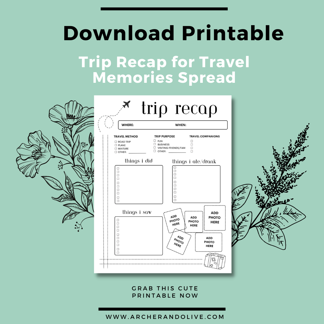 A free downloadable printable to help you recap your trip and record travel memories.