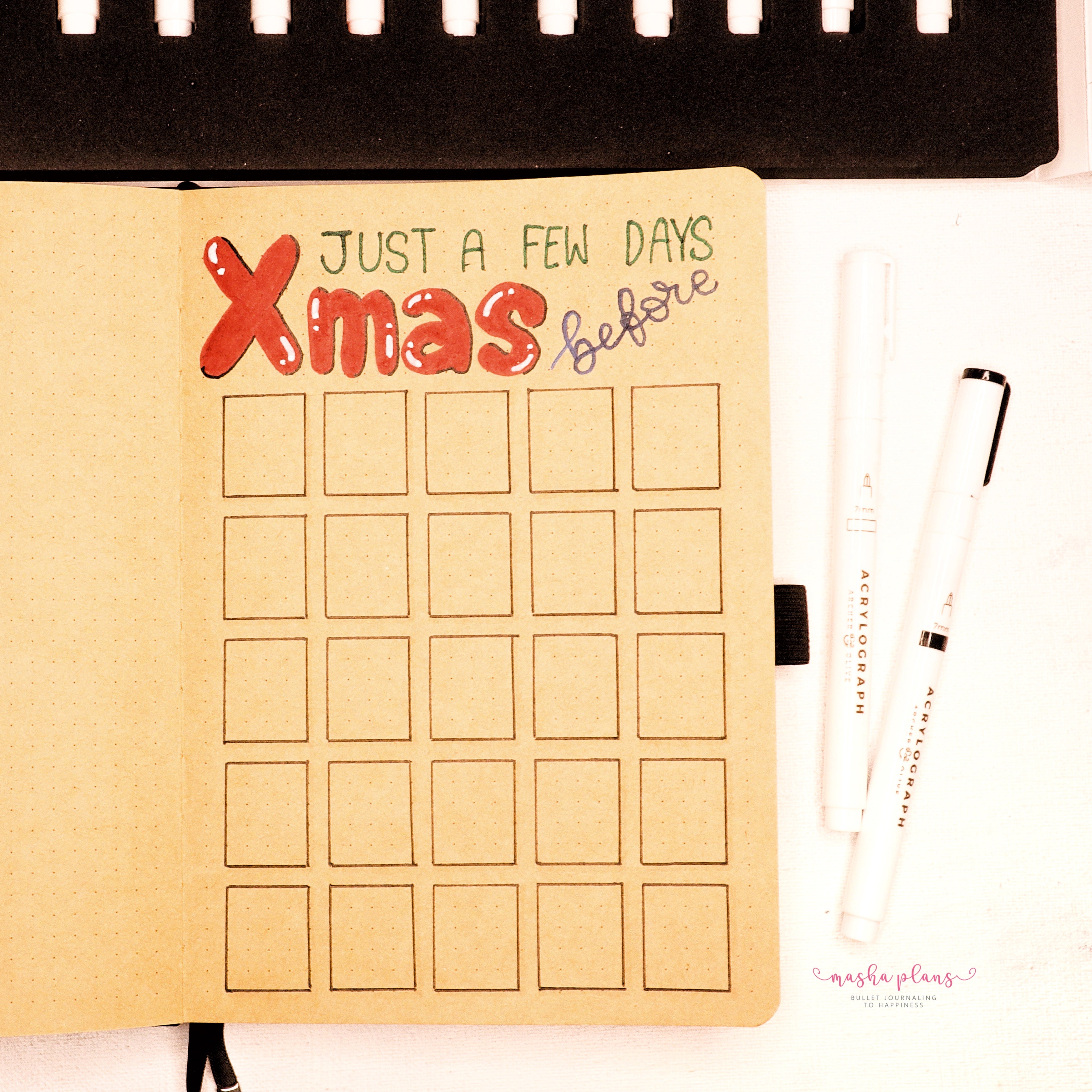 masha plans, archer and olive, kraft journal, christmas spread