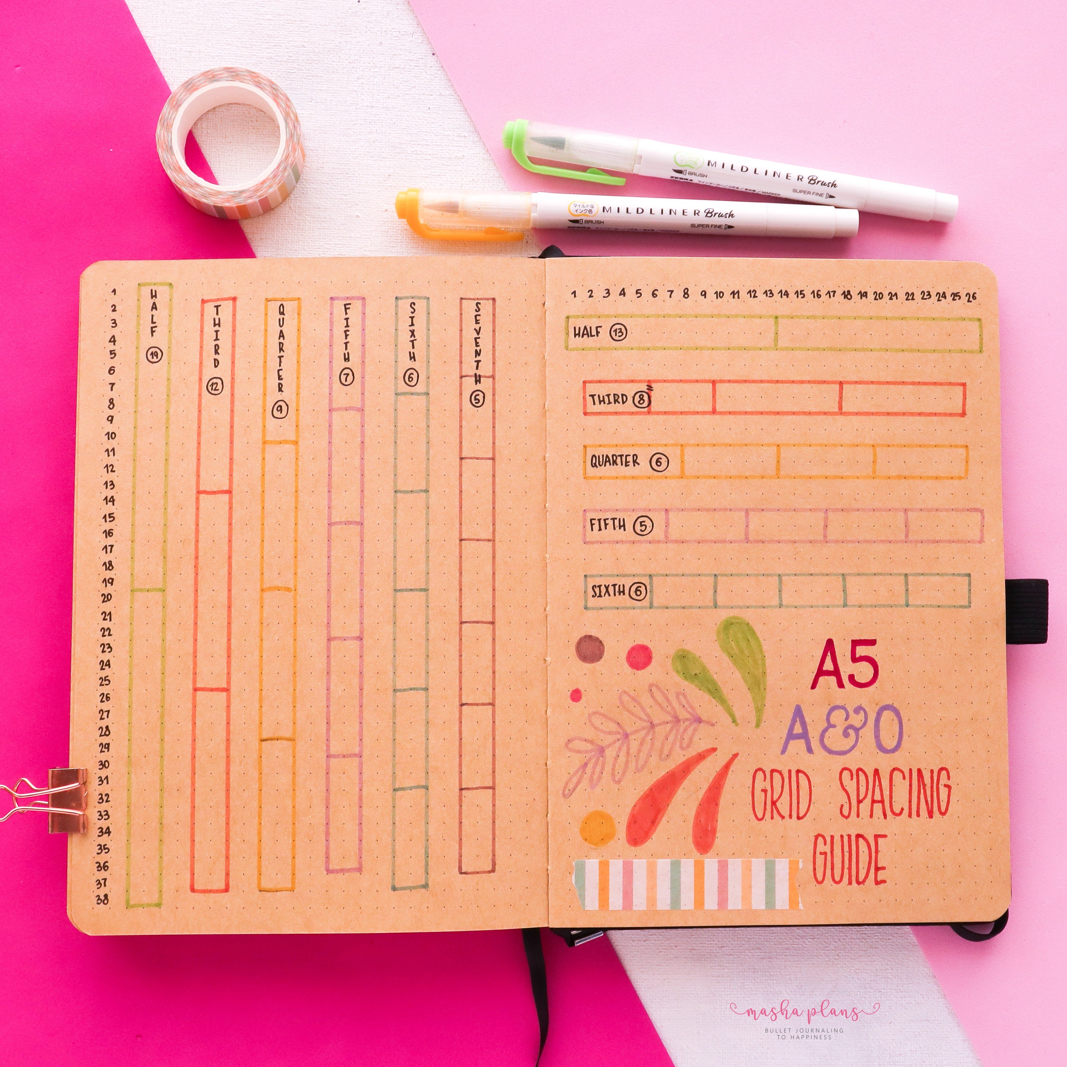 DIY GRID SPACING RULER FOR BULLET JOURNALS - Easy way to divide page into  rows and columns 