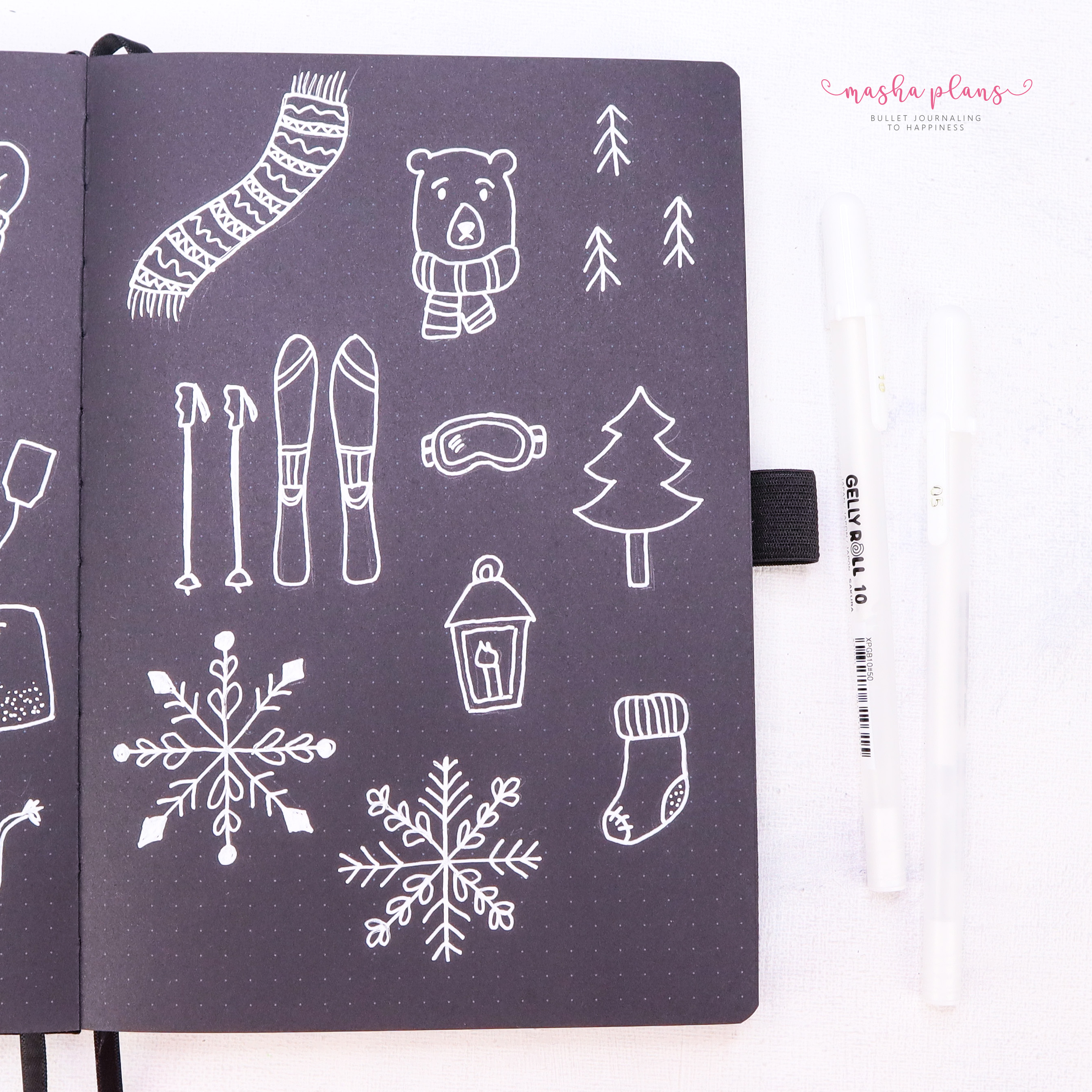 how to doodle, archer and olive, blackout book, masha plans, winter doodles