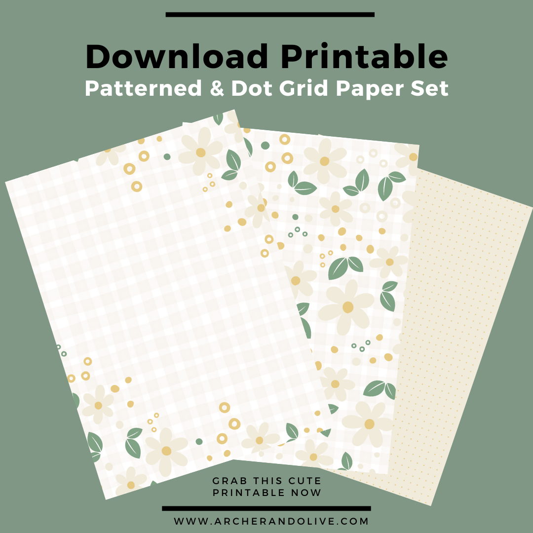 digital image displaying patterned paper printables in a spring floral pattern