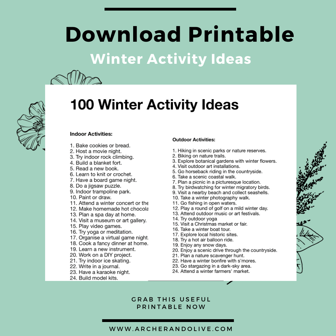 100 Indoor Activities for Kids this Winter