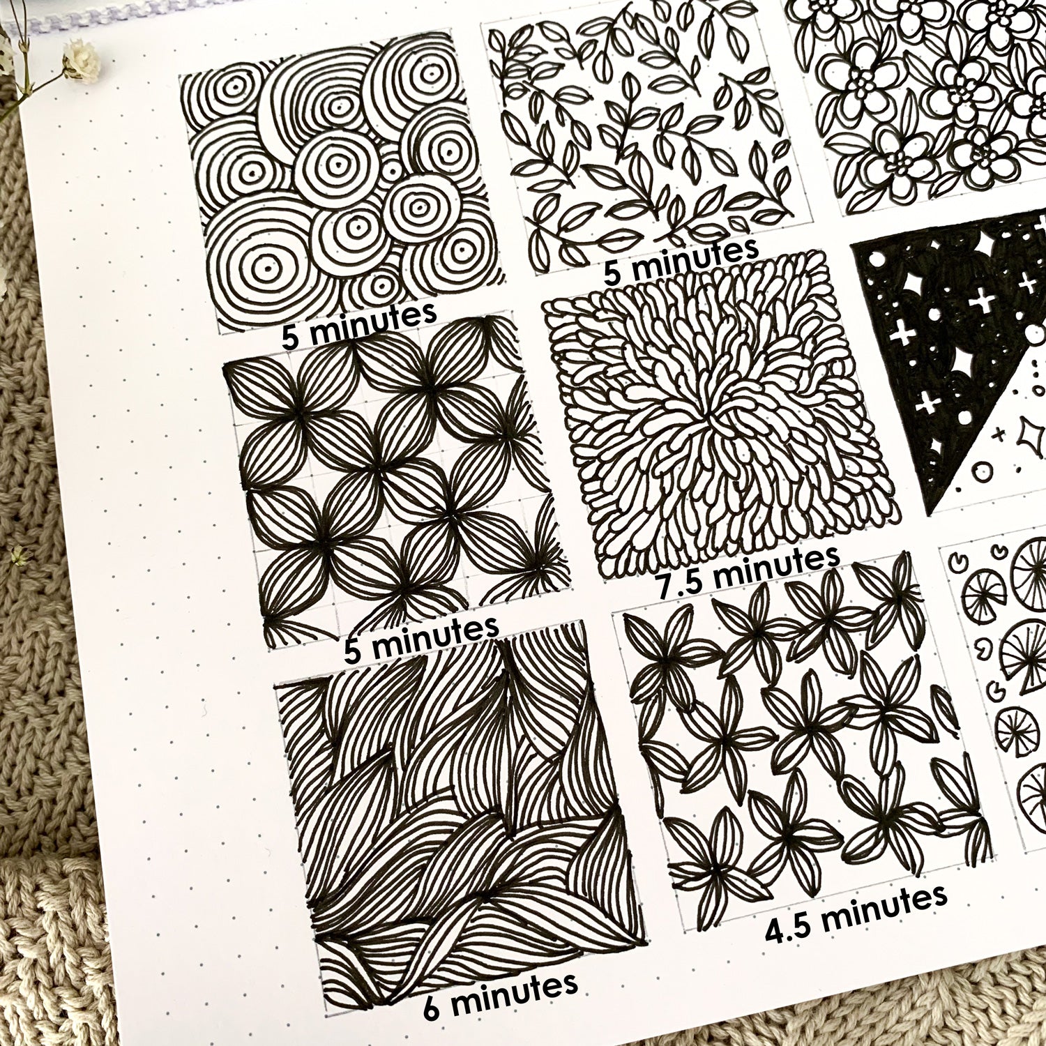 5 Easy Zentangle Patterns for Beginners Step by Step