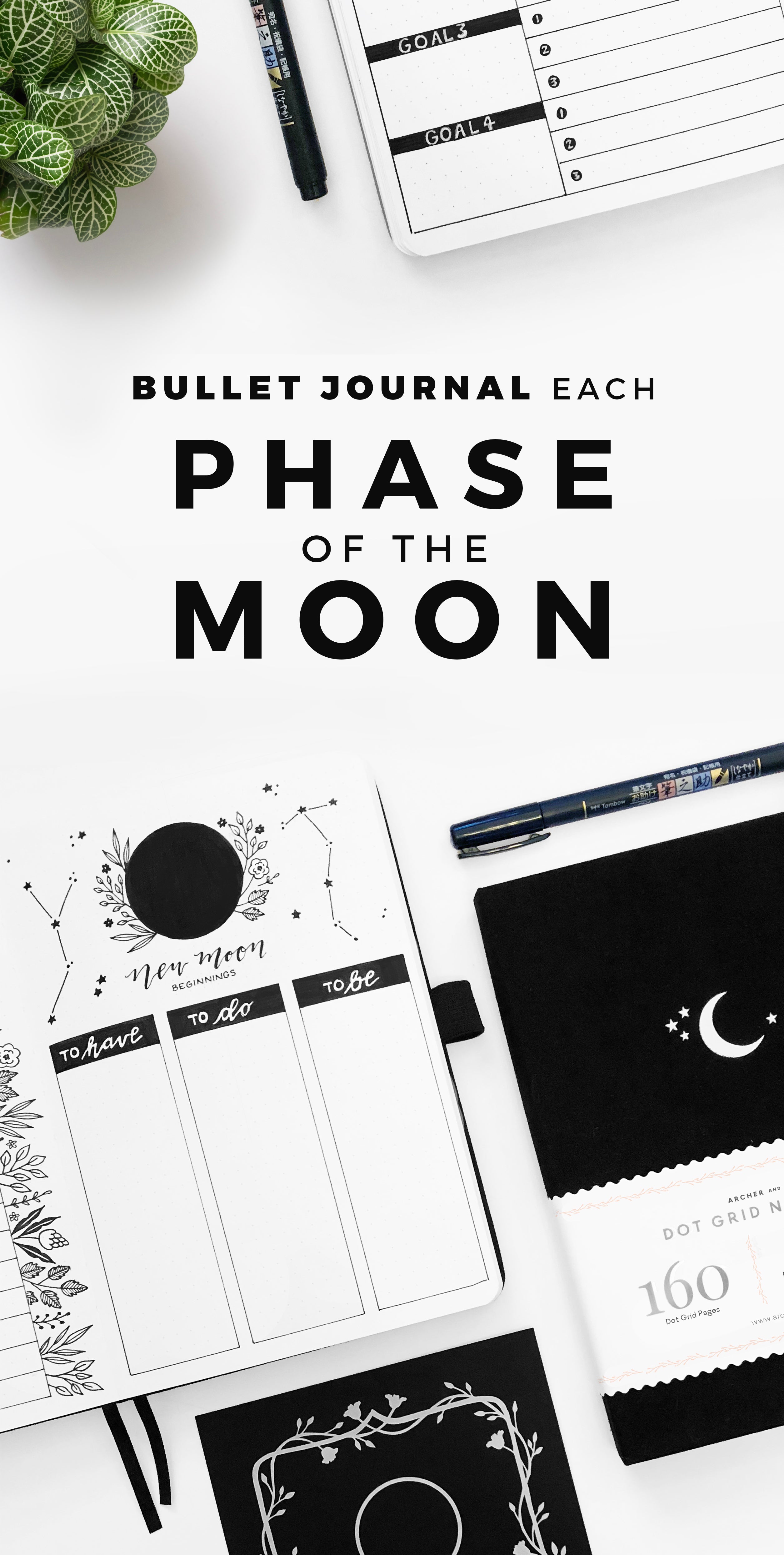 Bullet Journal each phase of the moon