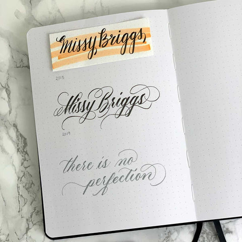 Sample Lettering in Dot Journal