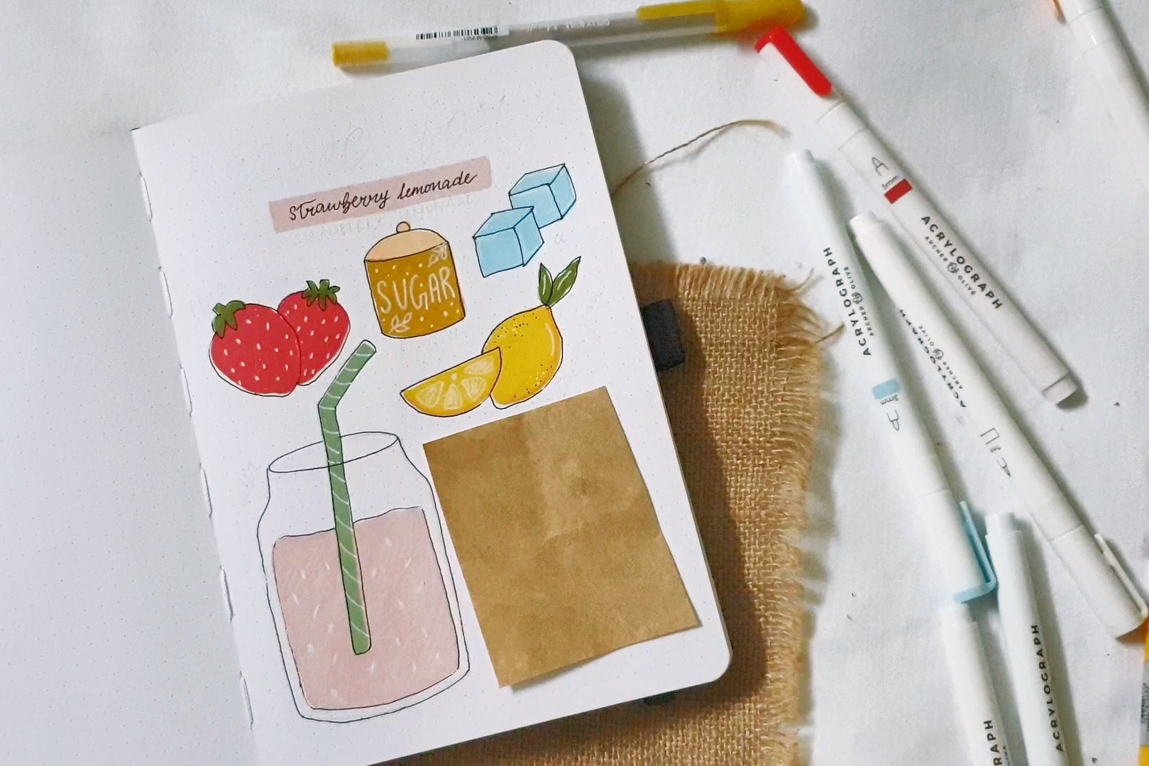 Recipe Illustration In Your Bullet Journal Using Acrylograph Pens