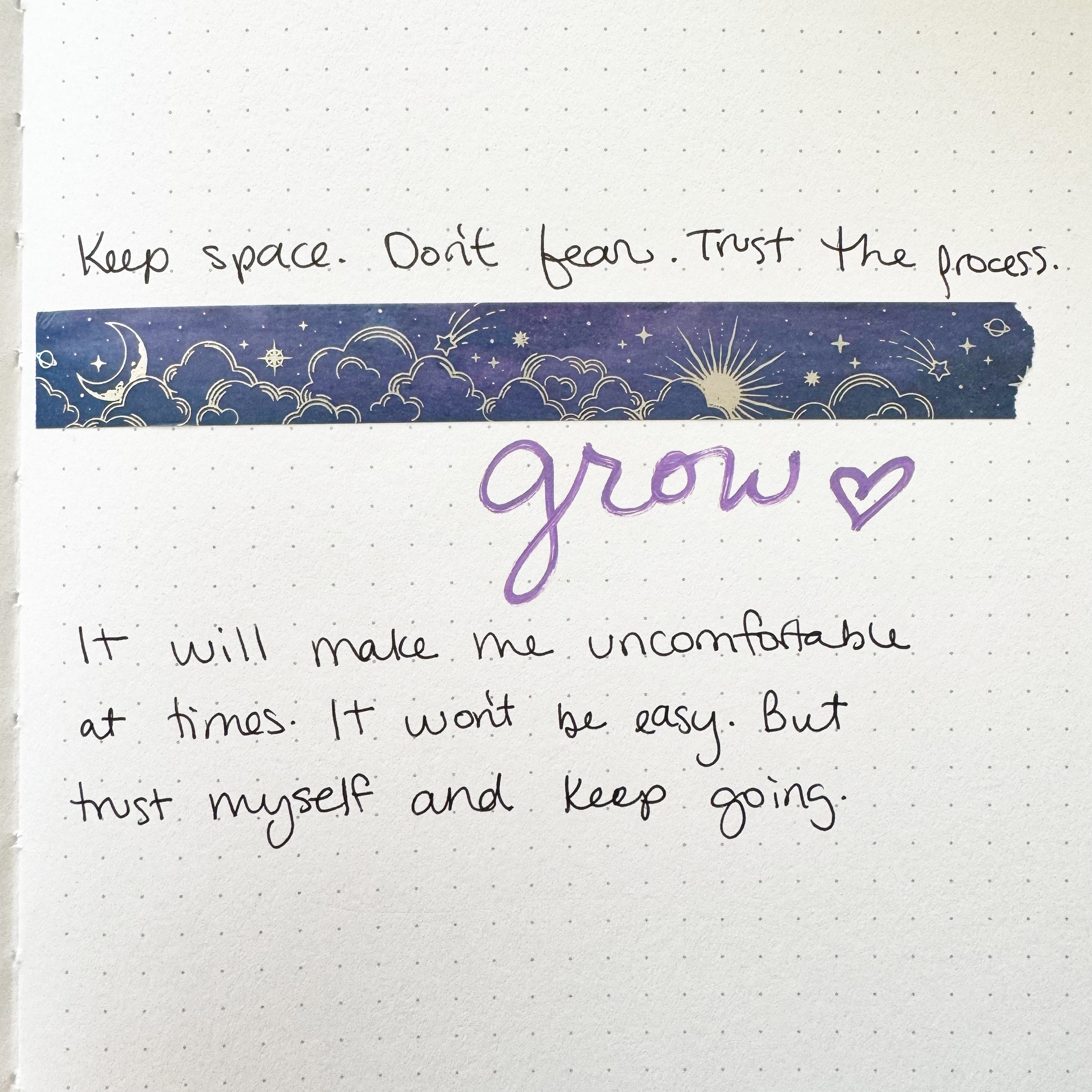Grow - Washi Tape journal layout