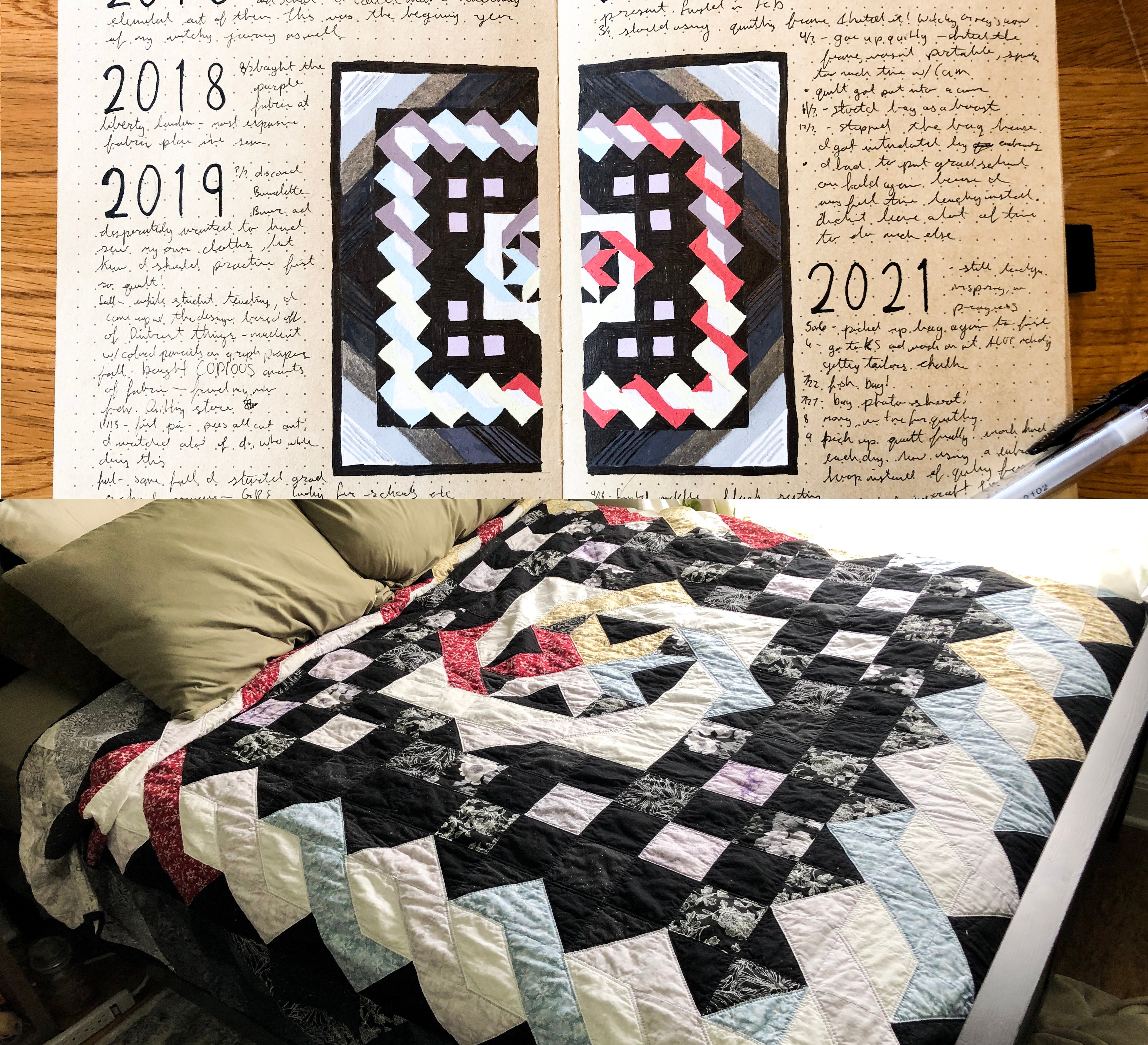 Final Quilt and Final Sketch