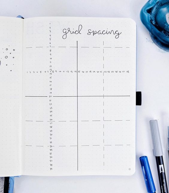 Bullet journal grid spacing guides 💜 What is a grid spacing cheat sheet  and how to use it 