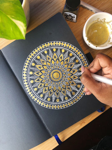 How To Make a Mandala Artwork In the Blackout Sketchbook | Archer and Olive