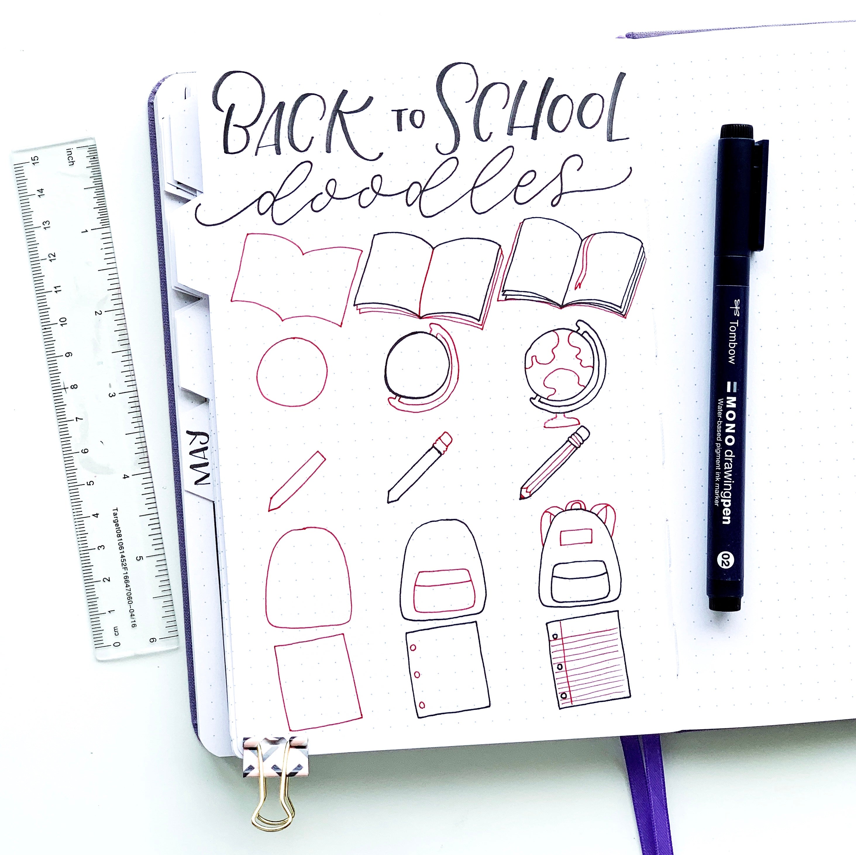 Learn how to draw back-to-school doodles in your notebook with Adrienne from @studio80design!