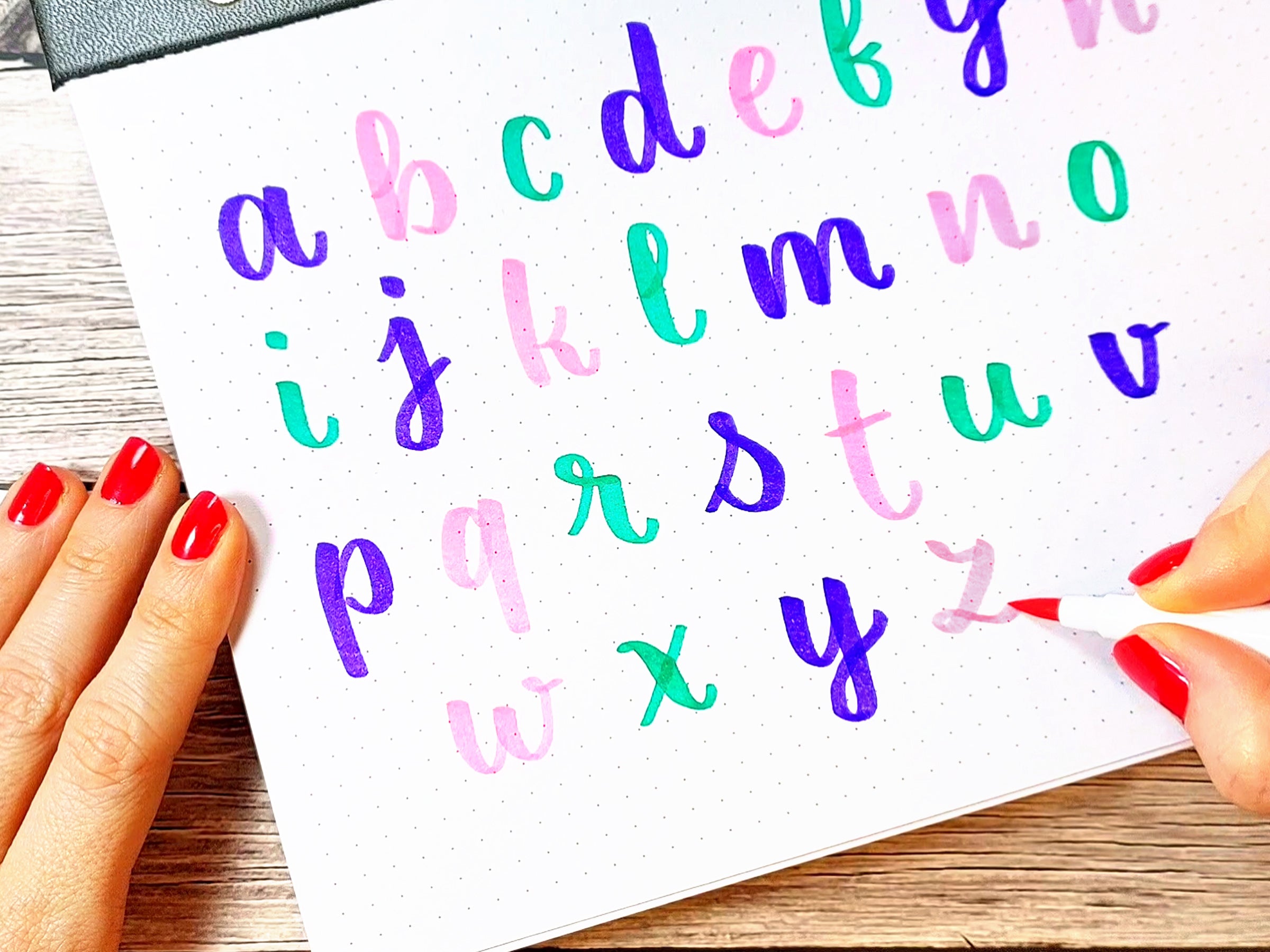 Brush calligraphy from W to Z