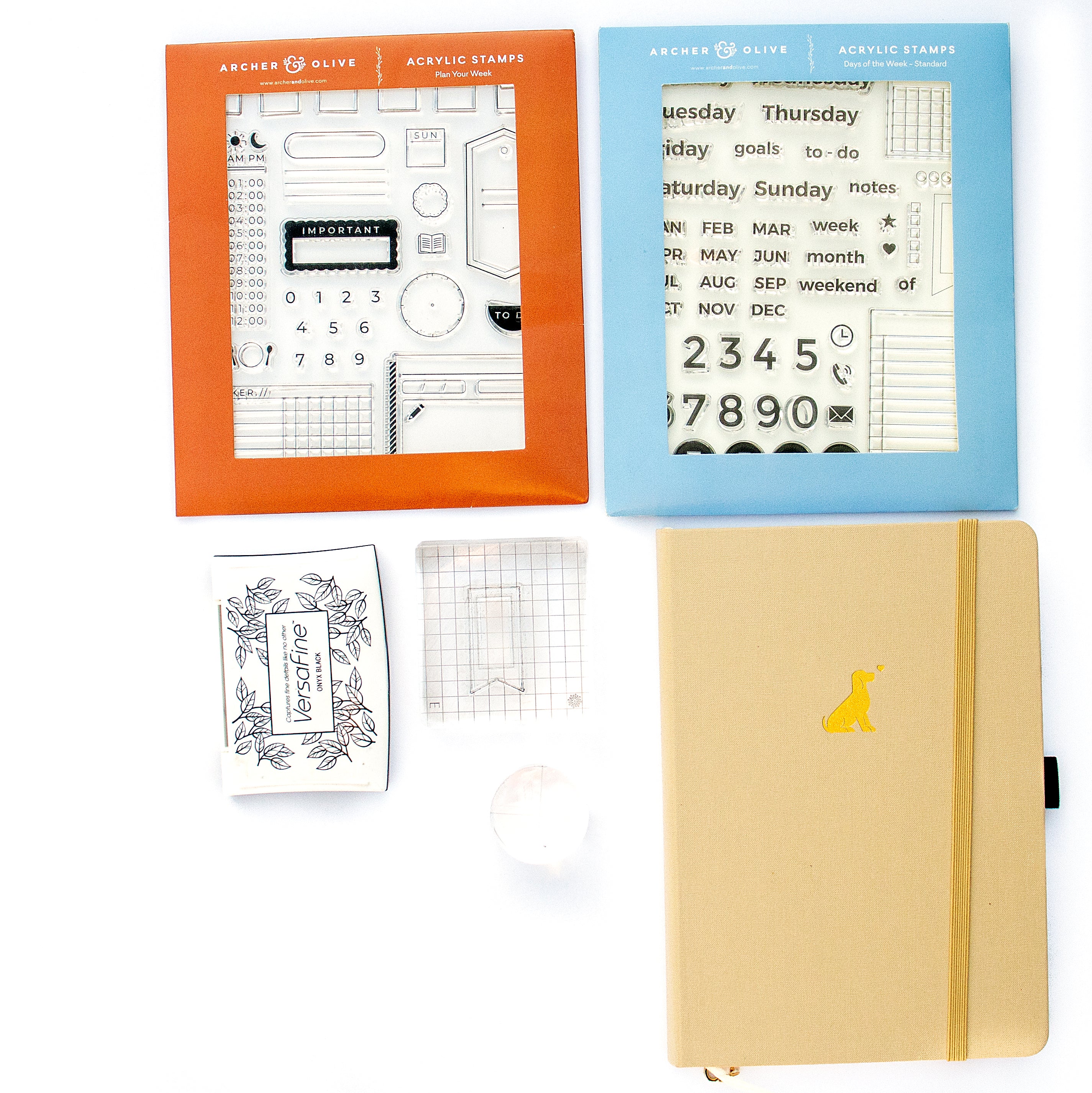 Calendar Clear Stamp or Acrylic Block for planners, bullet