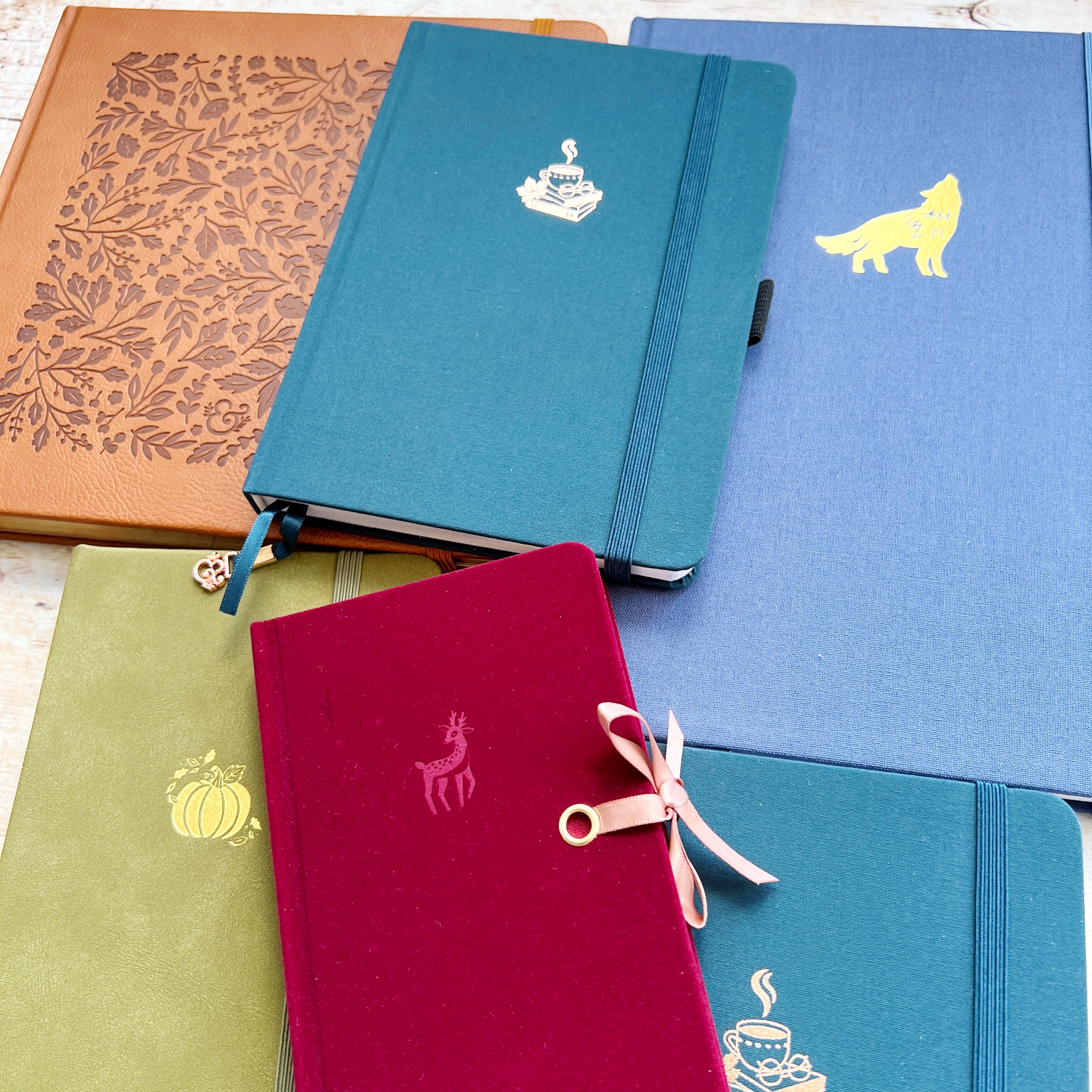 Different size journals laid out