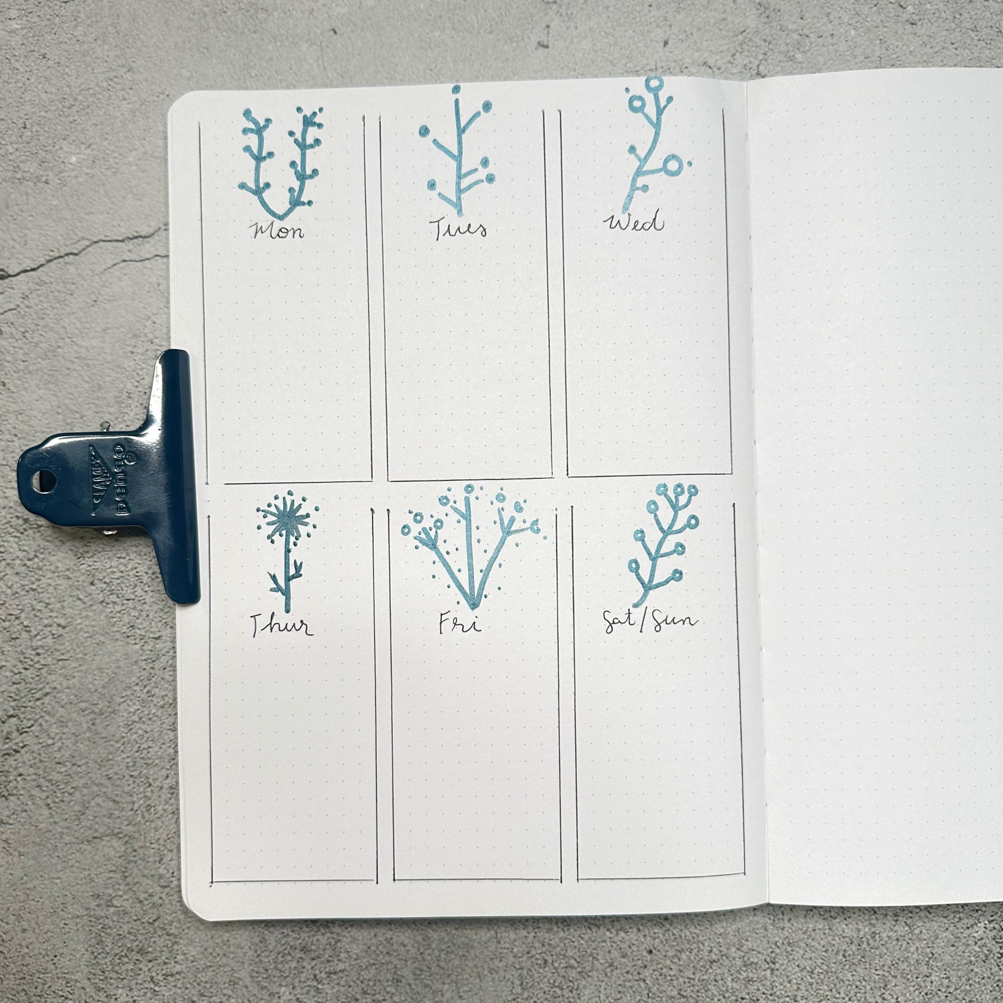 weekly spread in a B5 Notebook