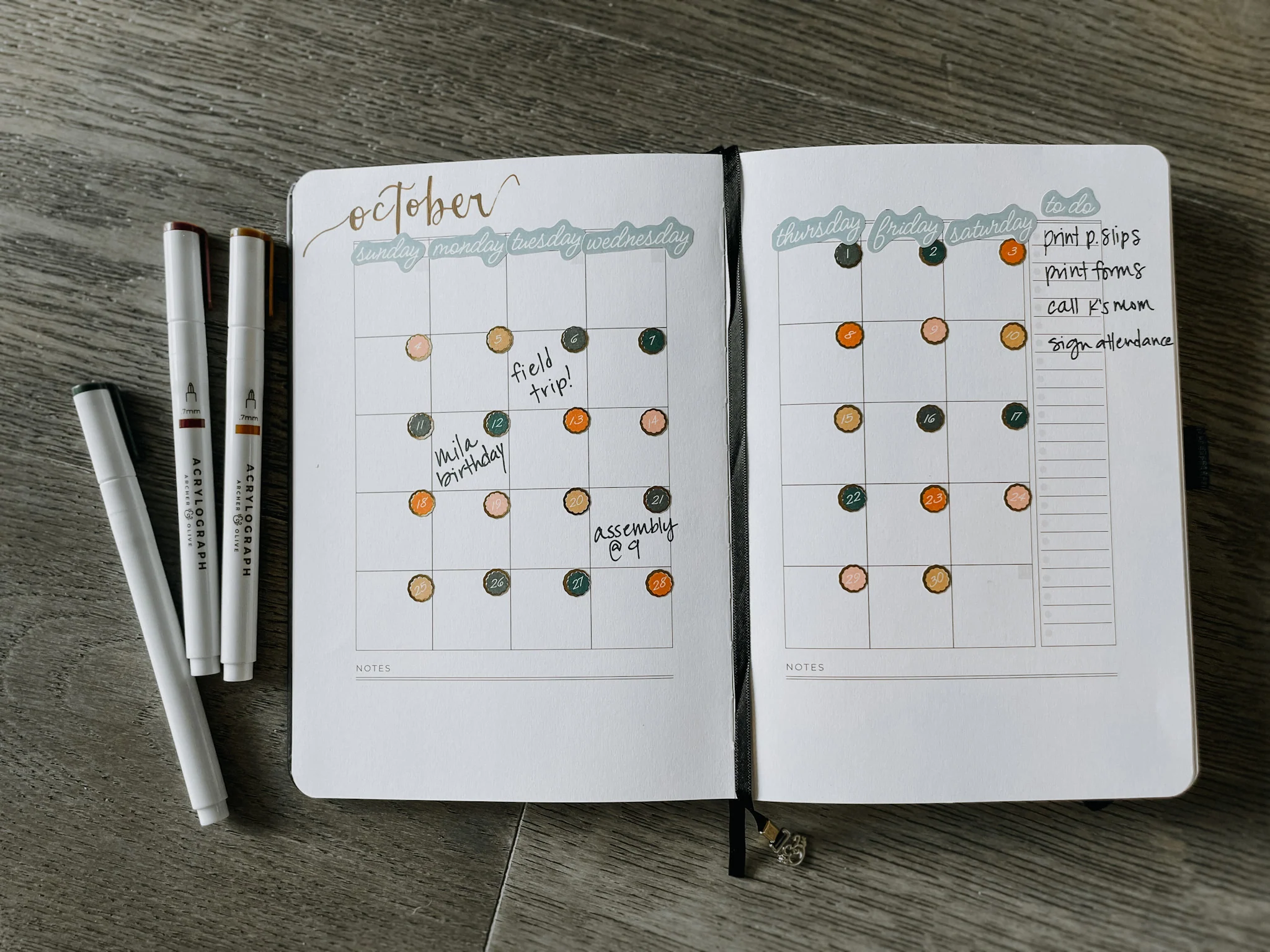 monthly spread example