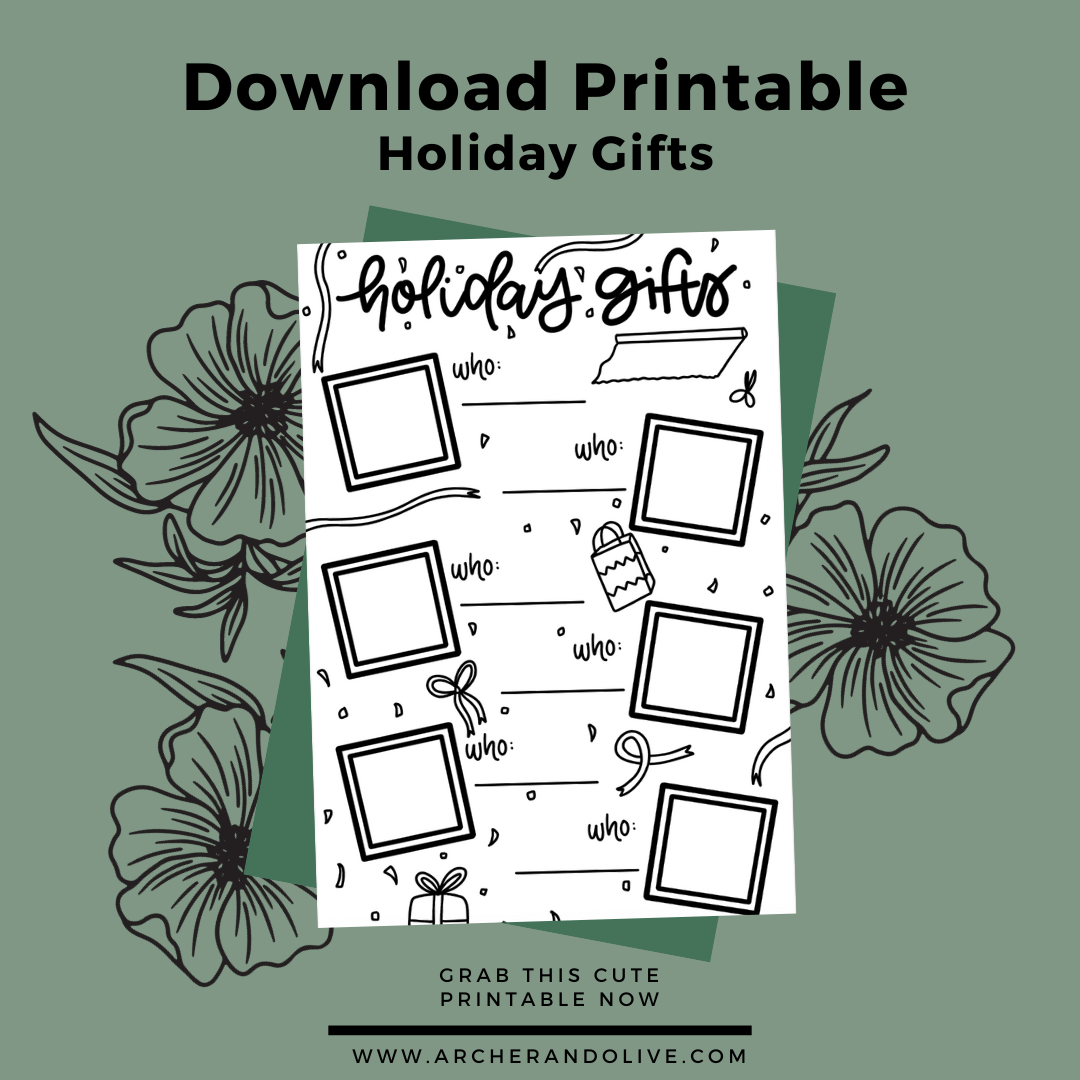 holiday gift printable