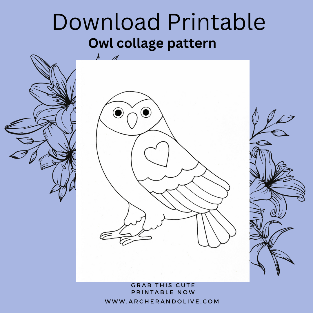 free owl drawing printable