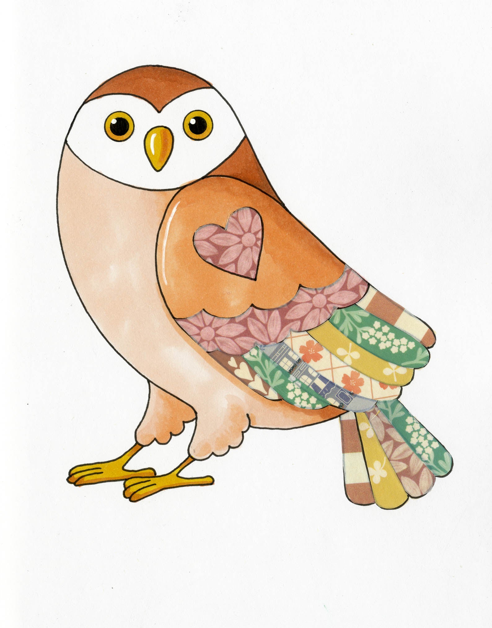 Owl with washi