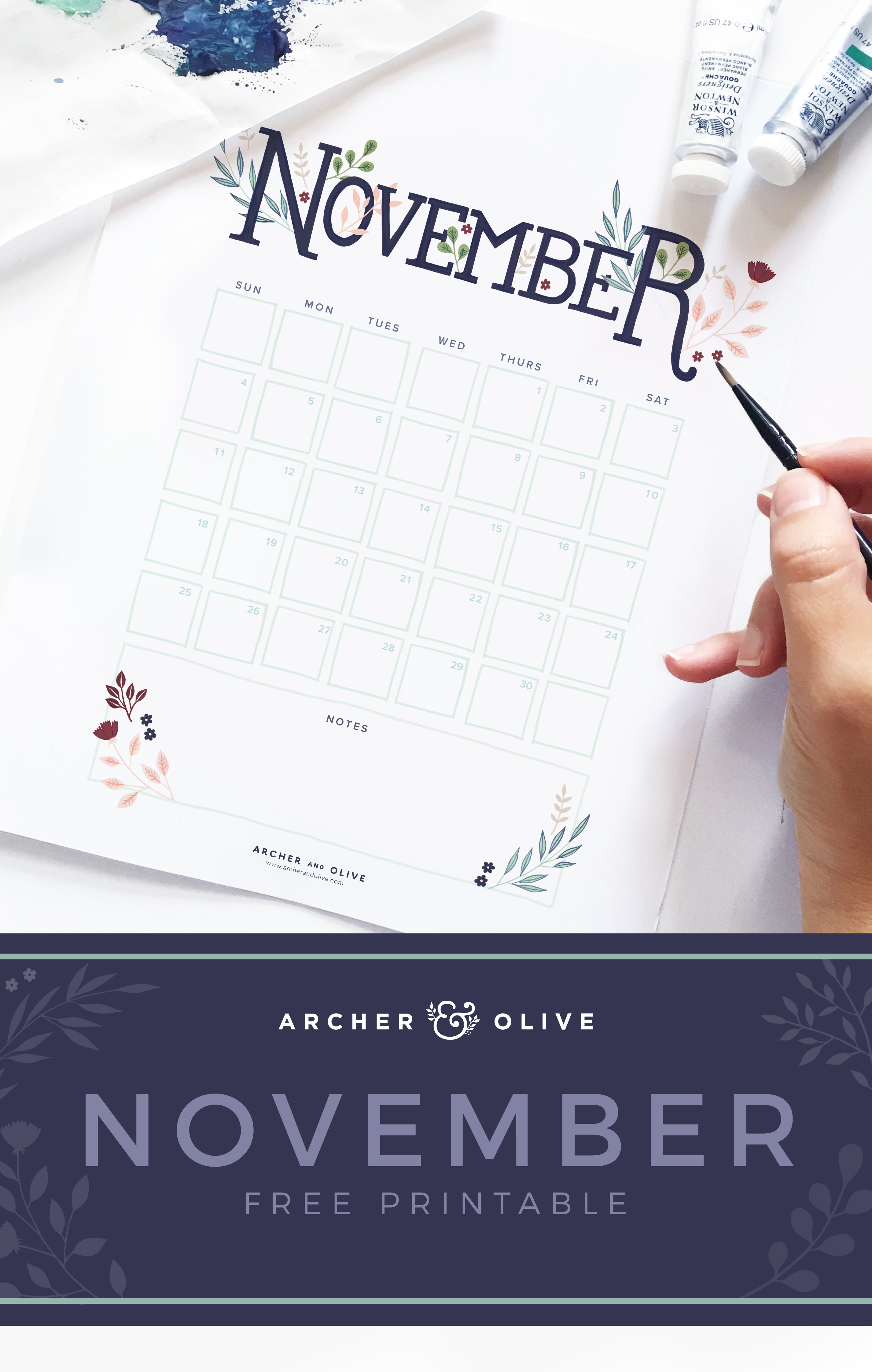 Free November Calendar Printable
