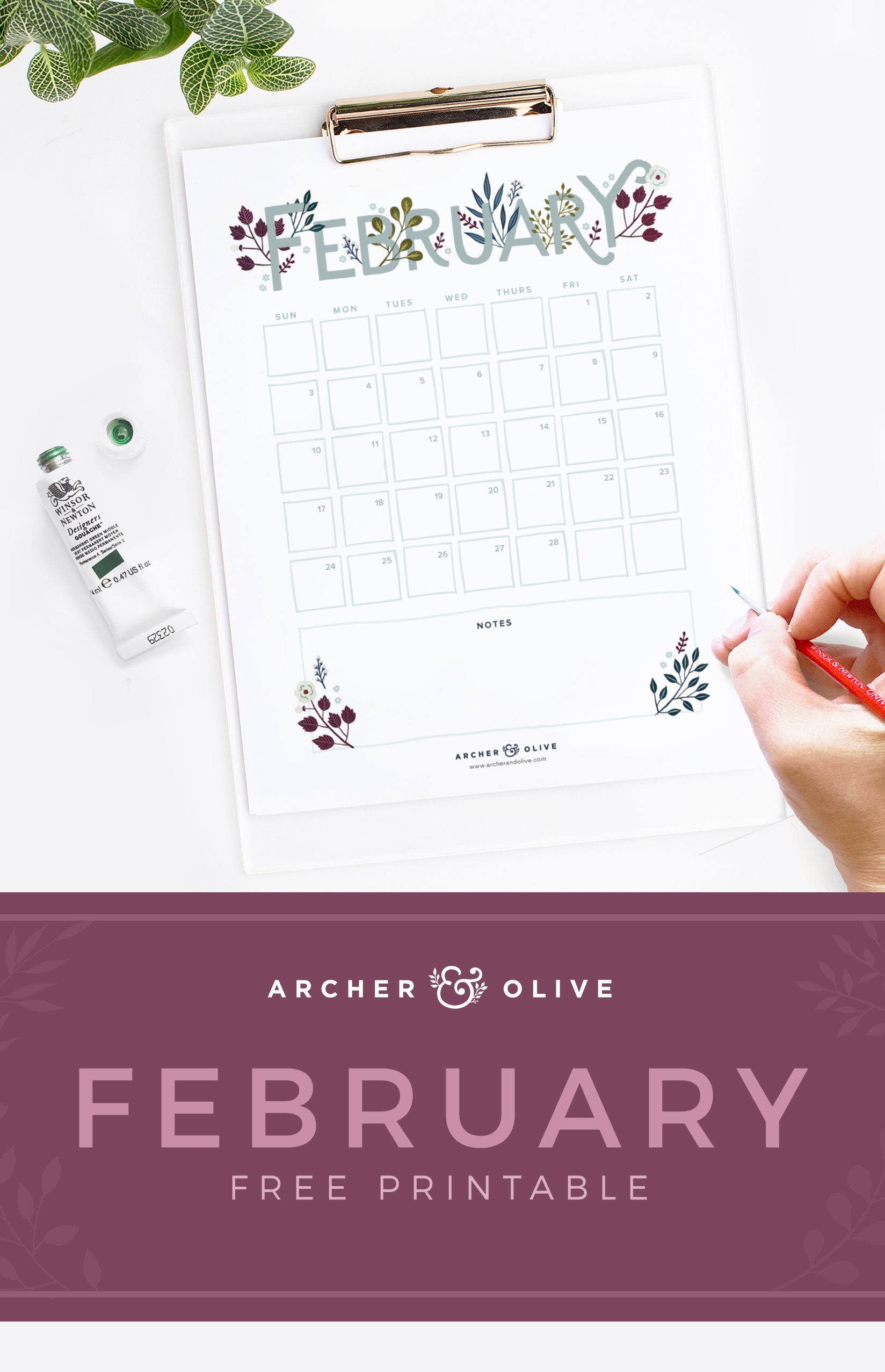 Free February 2019 Calendar Printable