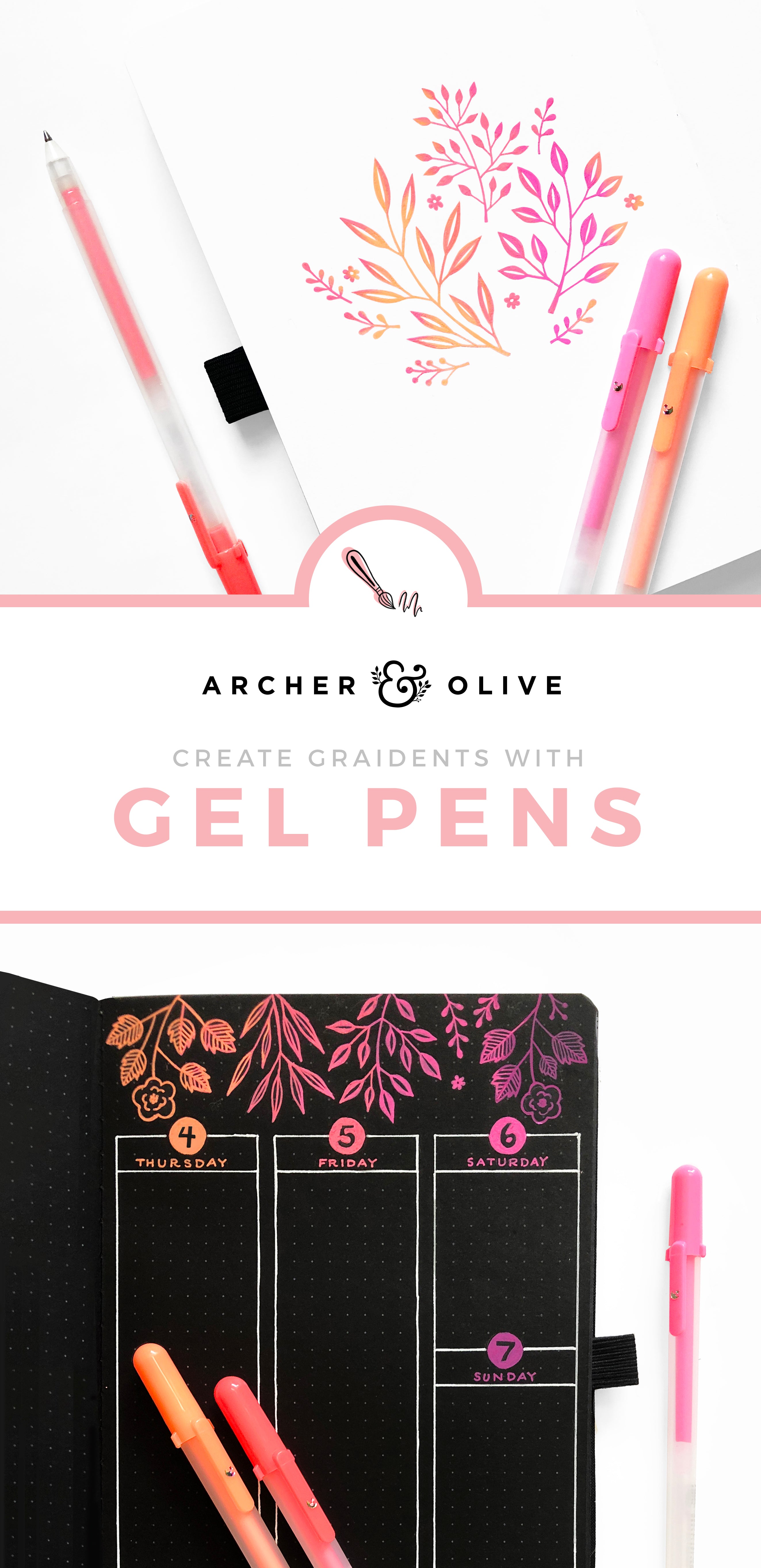 Creating Gel Pen Gradients - BLending With Gel Pens