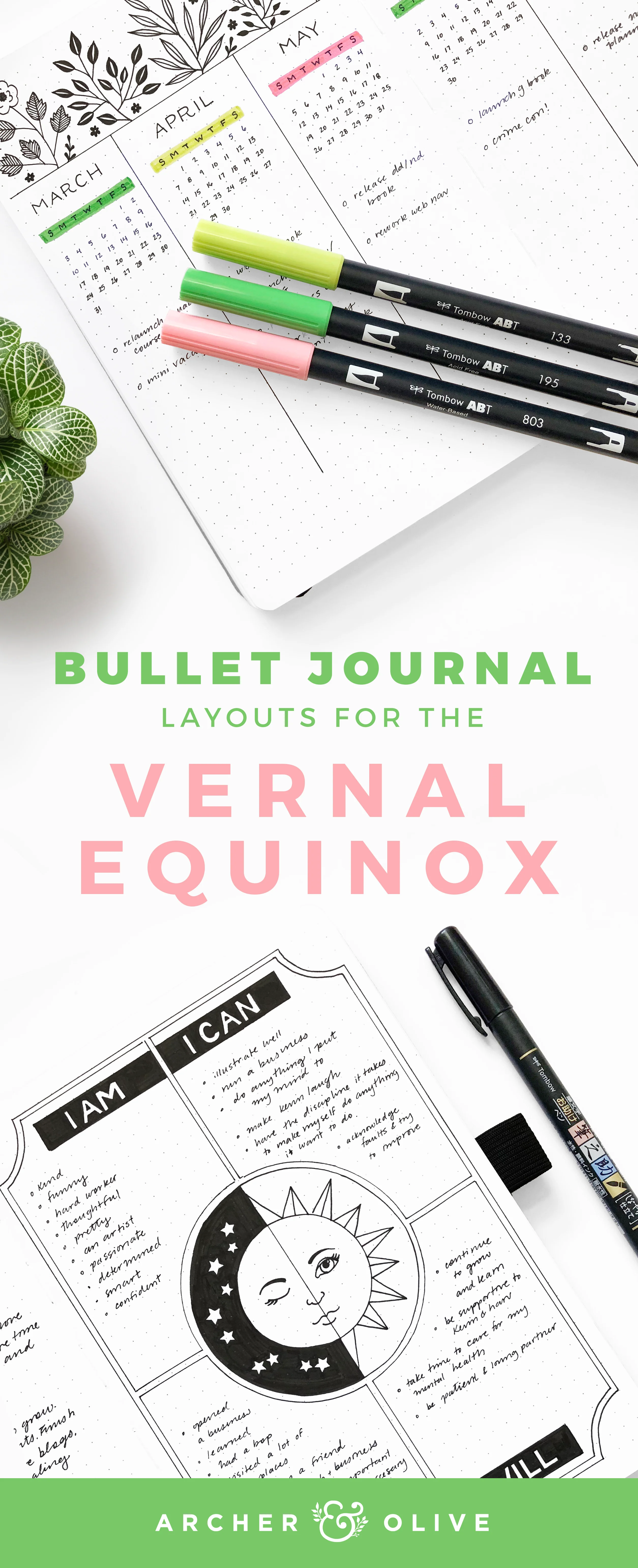 Bullet Journal Layouts for the Vernal Equinox