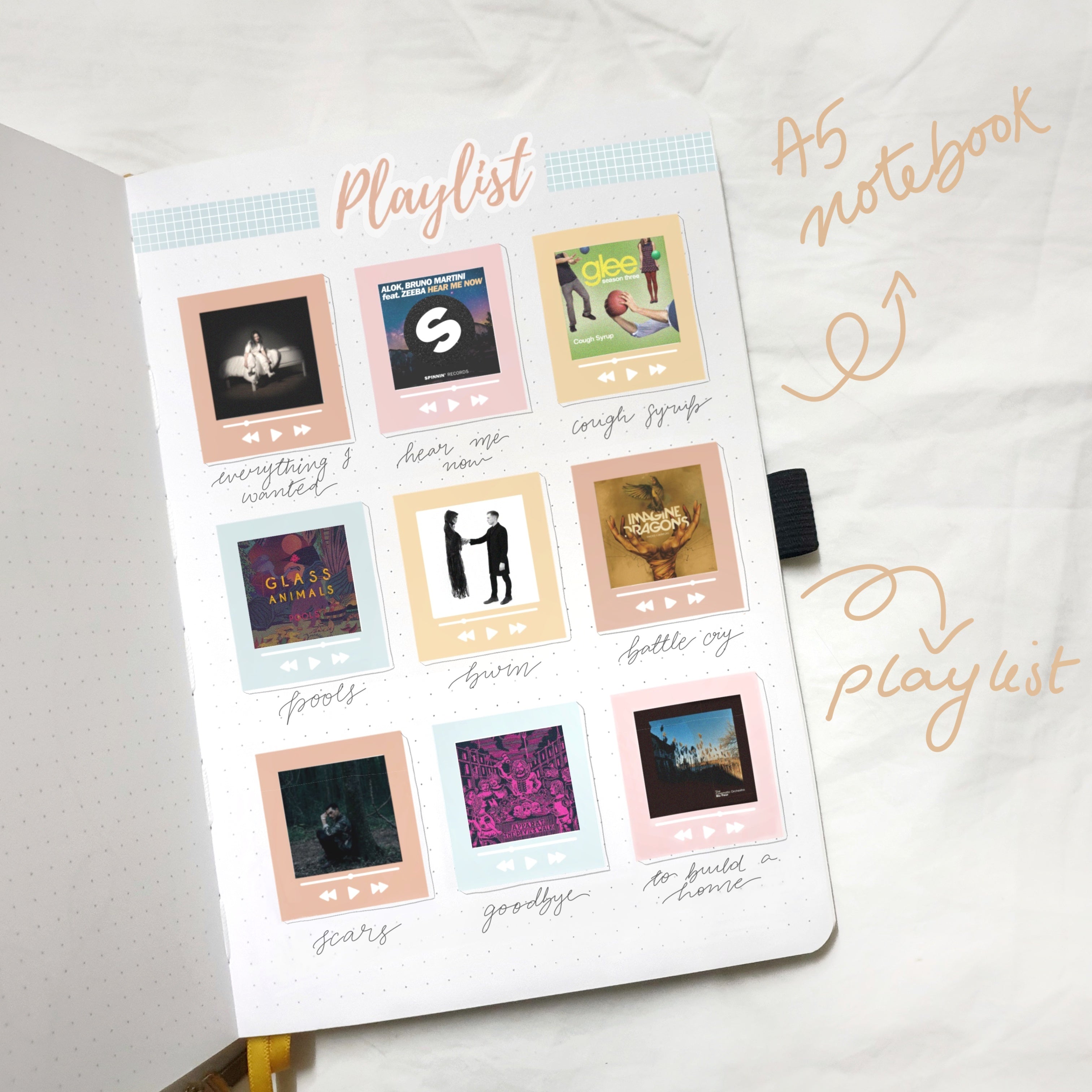 Bullet Journal Ideas: Playlist Spread + Free Printable! | Archer and Olive