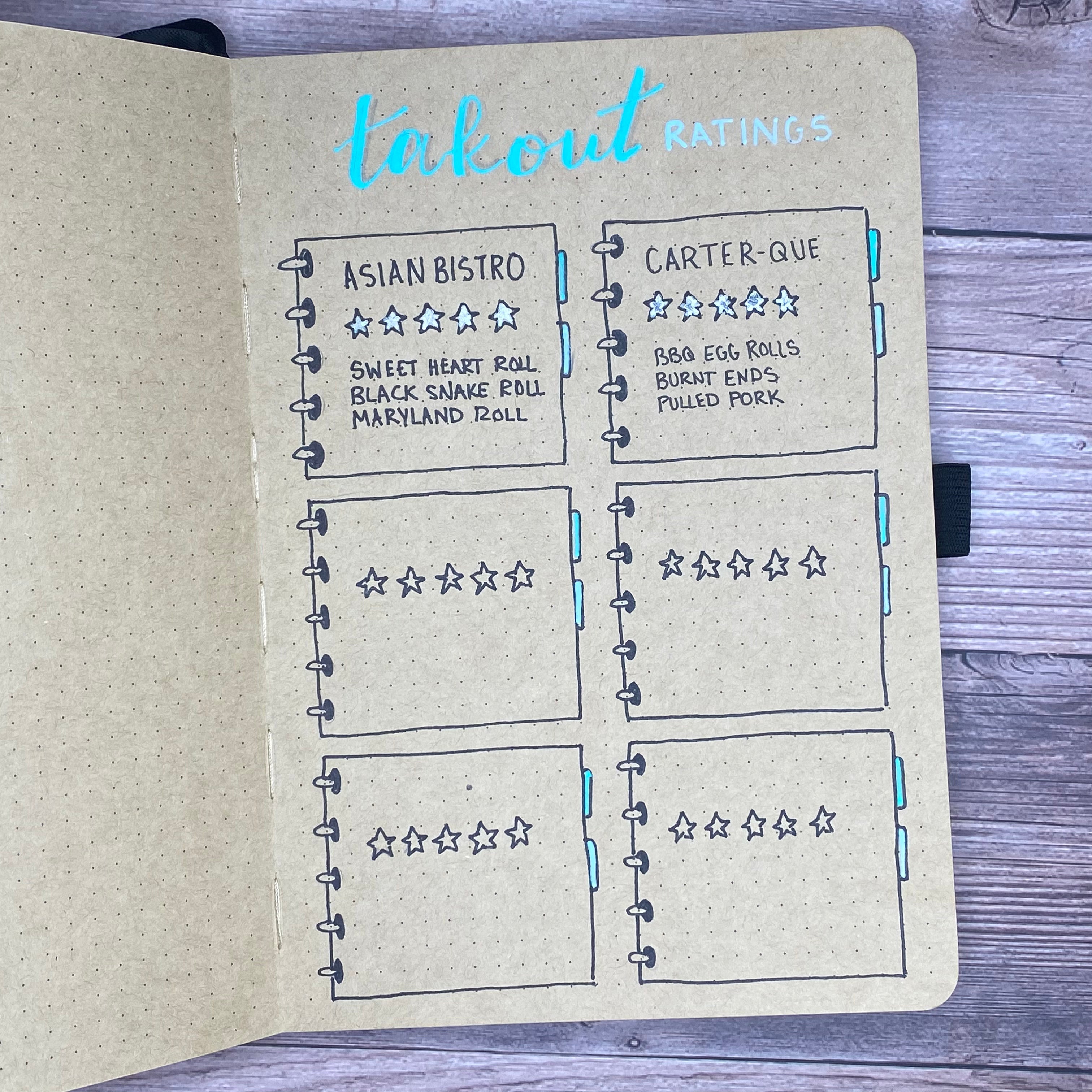 Take out menu collections page