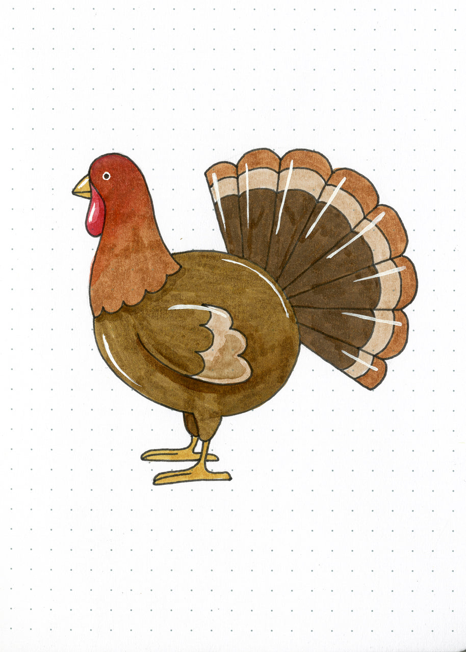 Colored turkey doodle