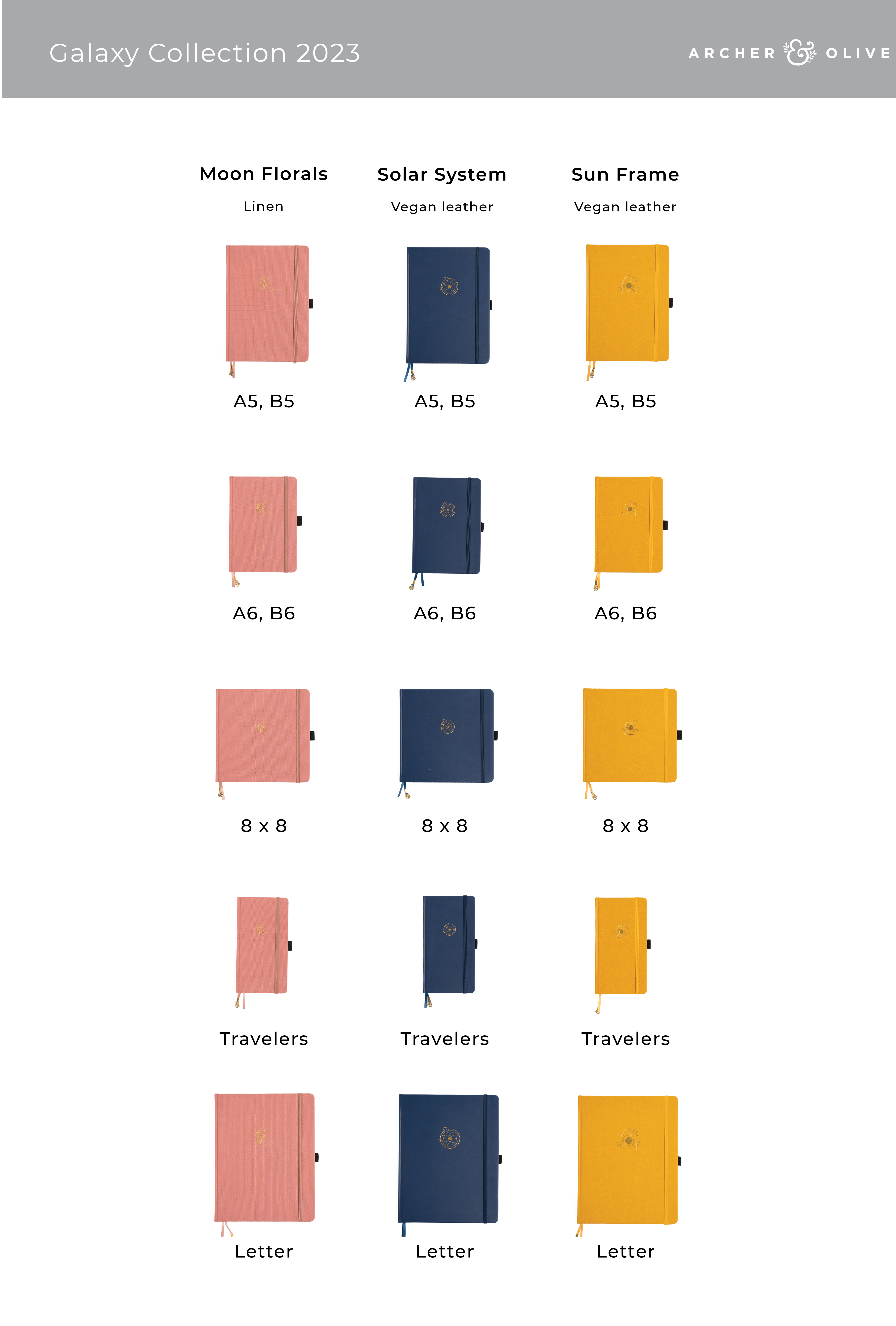 notebook size chart