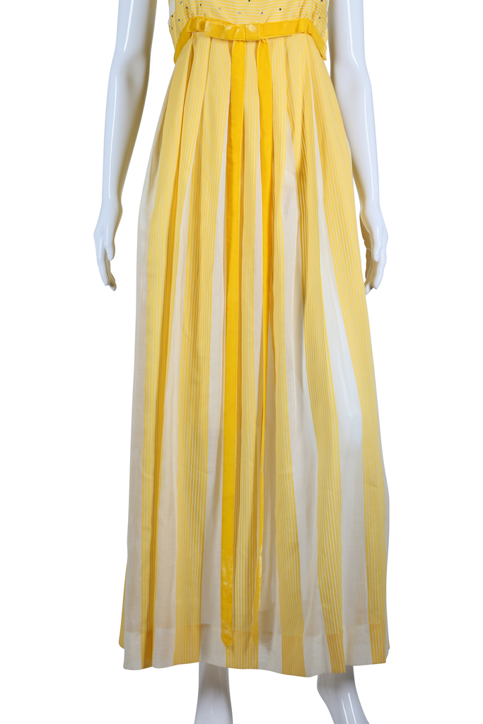 yellow white maxi dress