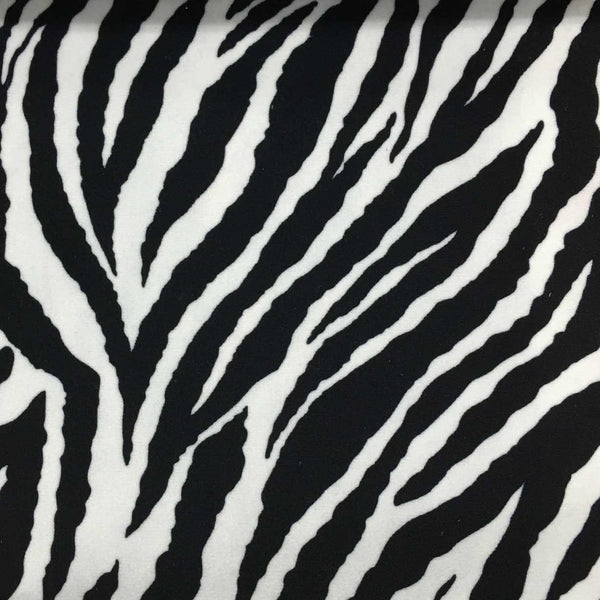 Safari - Baby Zebra - Short Pile Velvet Upholstery Fabric by the Yard