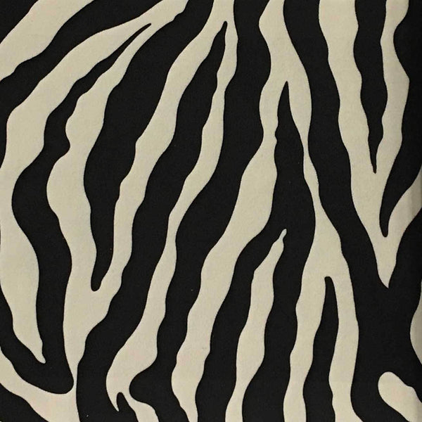 Safari - Zebra - Short Pile Velvet Upholstery Fabric by