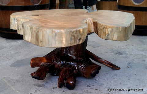 cypress slab coffee table