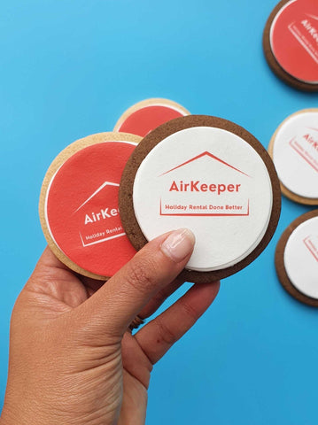 Sweet Mickie corporate cookies with edible logo for corporate events and gift delivery