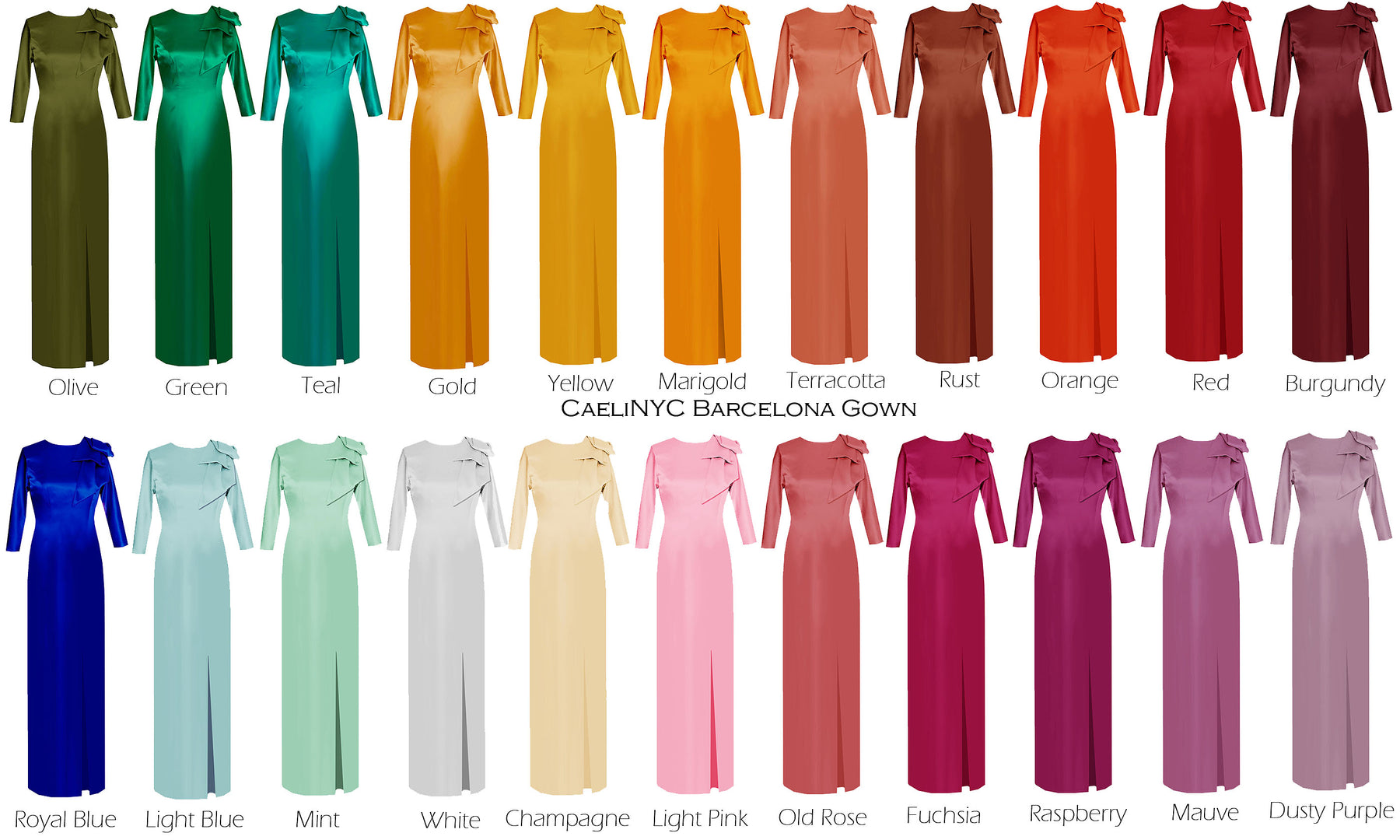 Barcelona Modest Gown with Bow – Caeli Couture