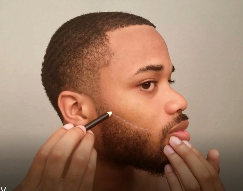 The Cut Buddy Shaping + Styling Tool [AS SEEN ON SHARK TANK] 100% Clear  Guide + Bonus Pencil | Line Up and Edging for Beard, Hairline, Mustache |  For