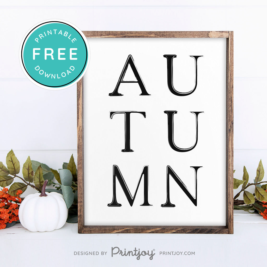 Free Printable Autumn Letters Modern Farmhouse Fall Wall Art Decor ...