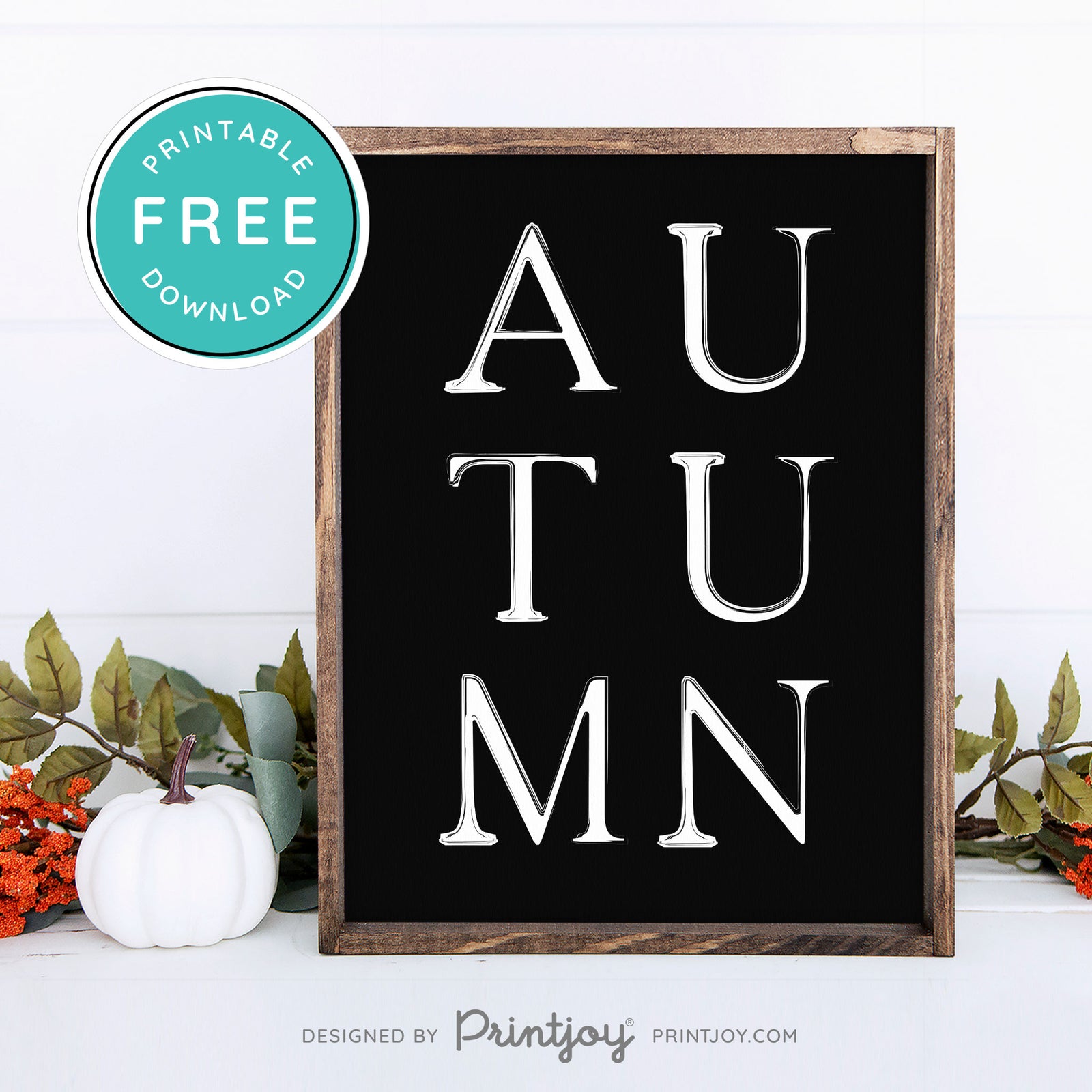 Free Printable Autumn Letters Modern Farmhouse Fall Wall Art Decor ...