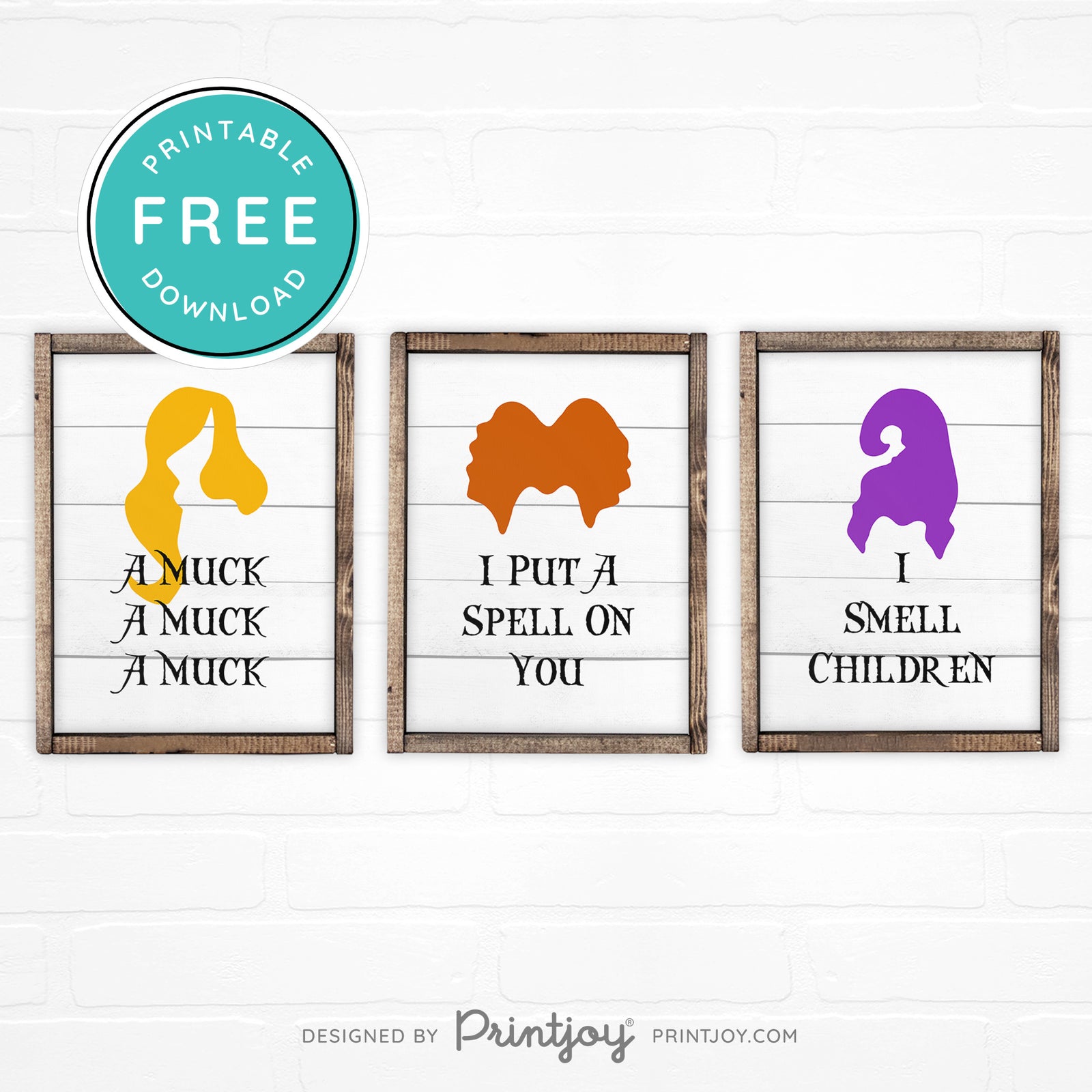 Free Printable Sanderson Sisters Set Of 3 Halloween Wall Art Decor ...