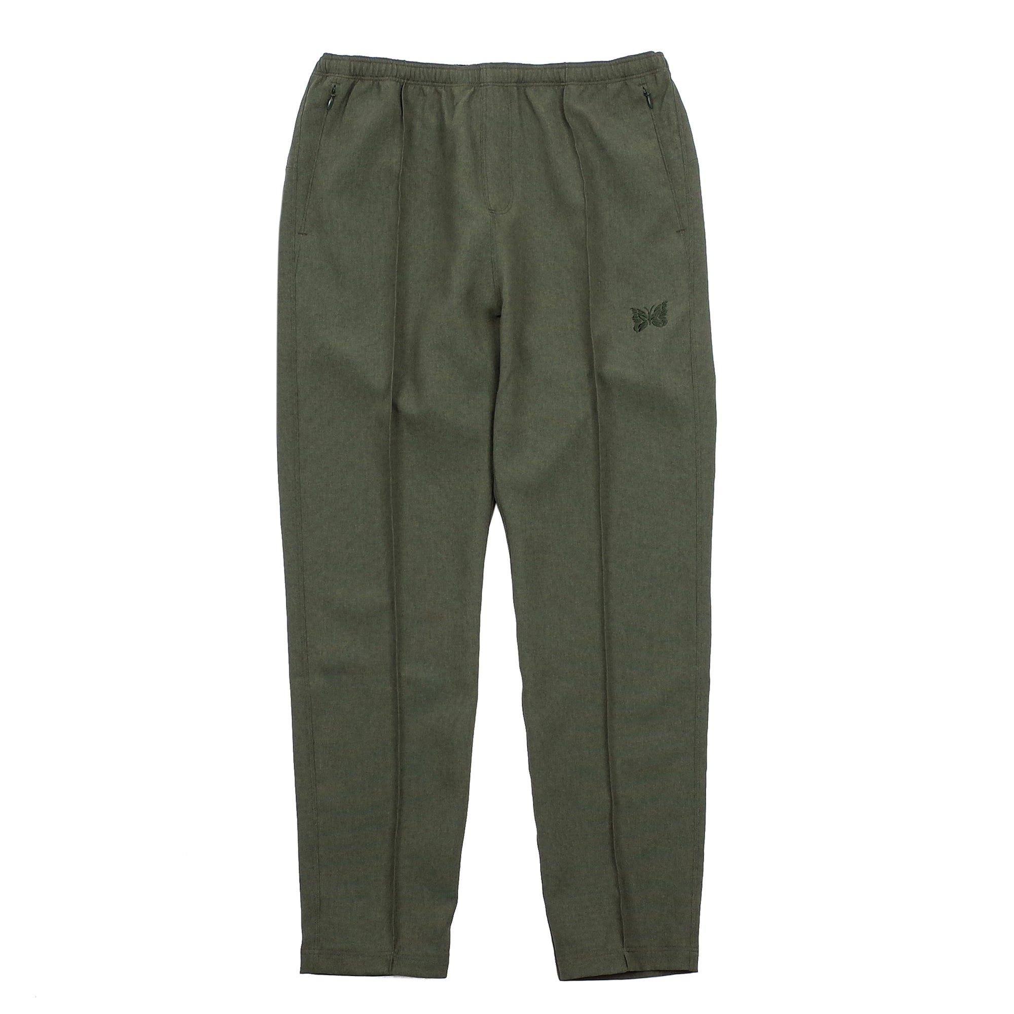 green warm up pants