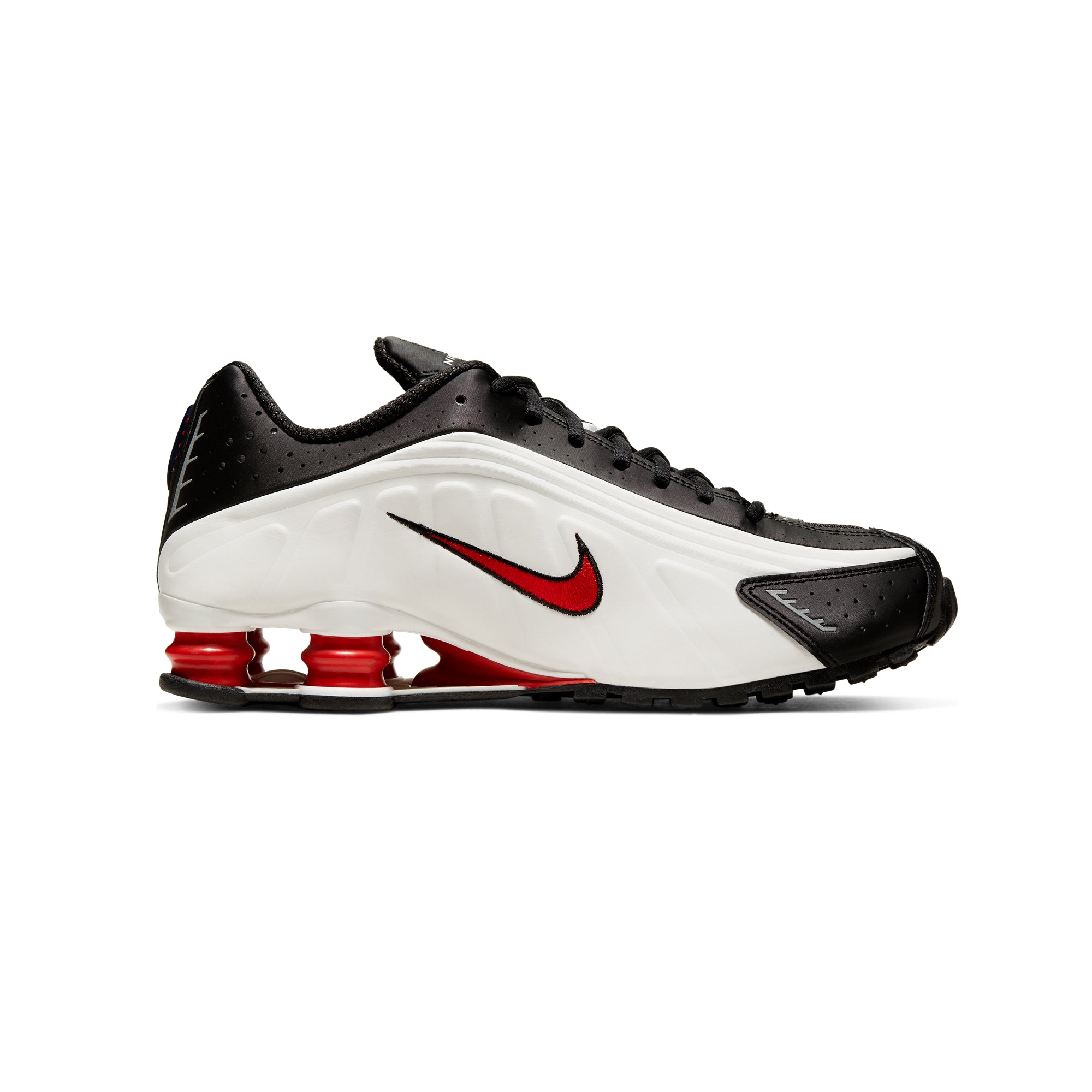 nike shox red black