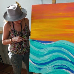 Maxine Orange Art Live Painting