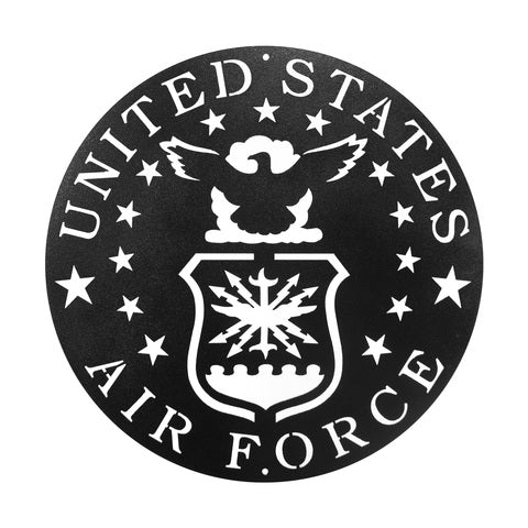 United States Air Force Round Metal Wall Art