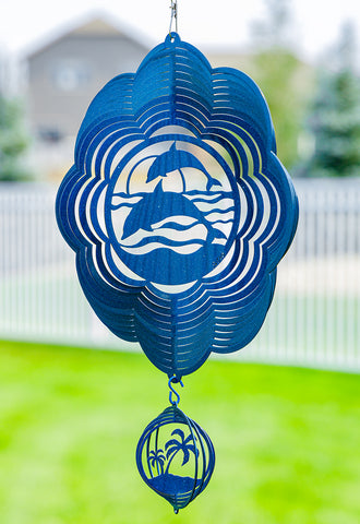 Sunnydaze Dolphin Whirligig Wind Spinner with Battery Operated