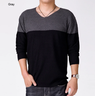 Mens V-Neck Sweater in Two Tone – amtify