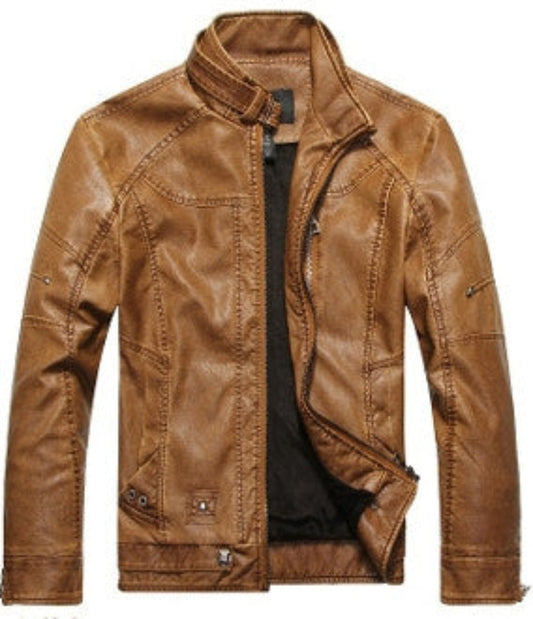 Source Newest design mustard Yellow woven fancy men PU leather biker jacket  with zipper on m.