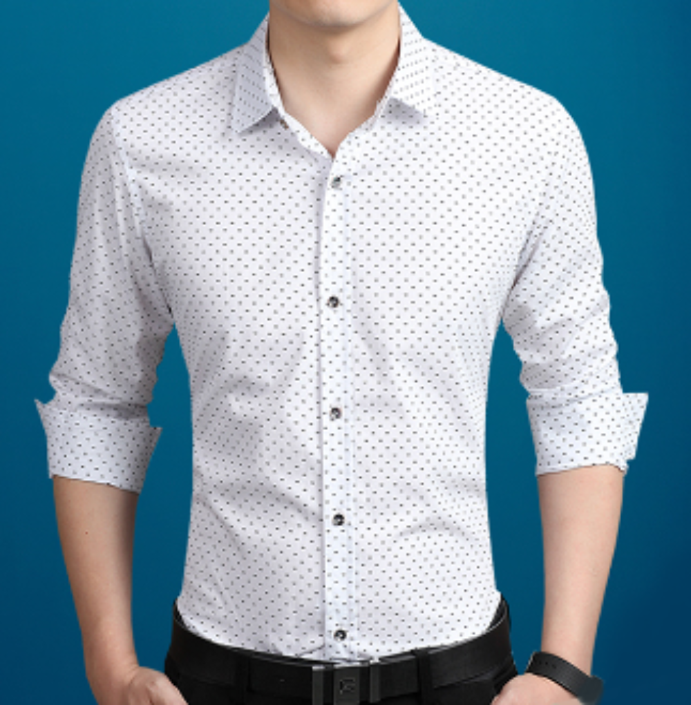 Mens Long Sleeve Shirt with Print Pattern– amtify